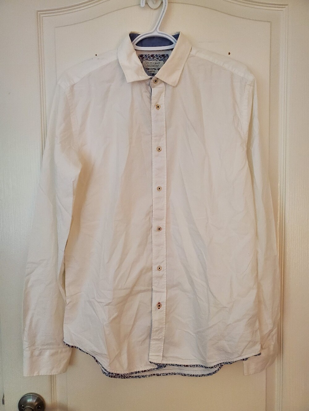 Zara Men's White Collared Shirt